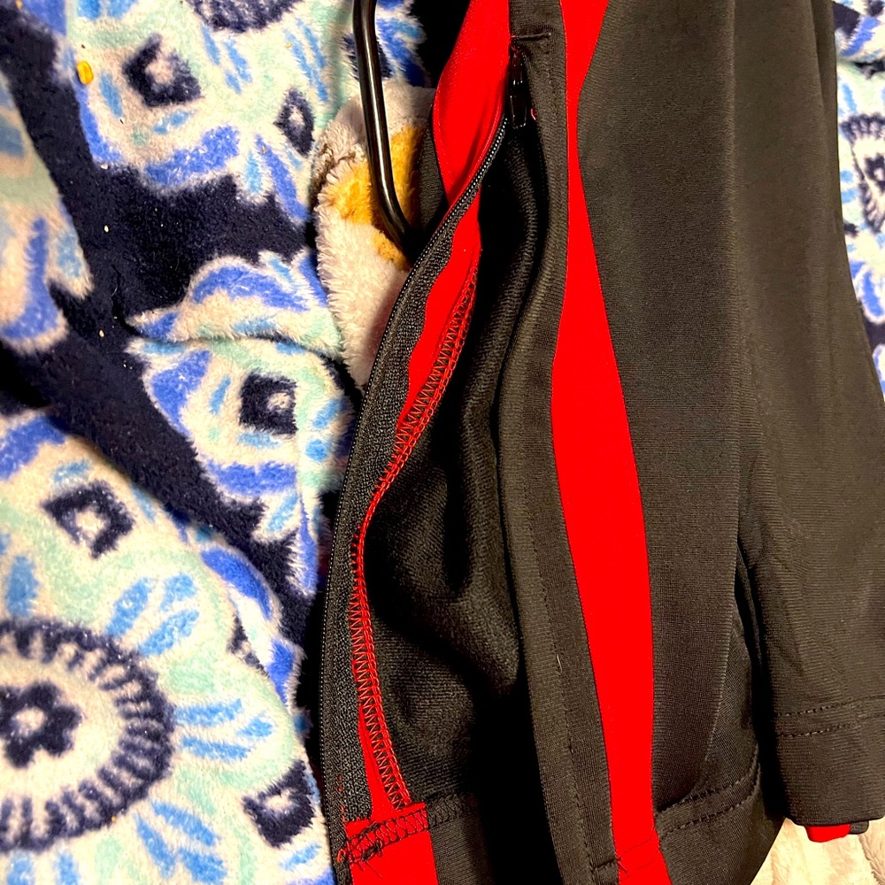 BCG black and red stripped joggers